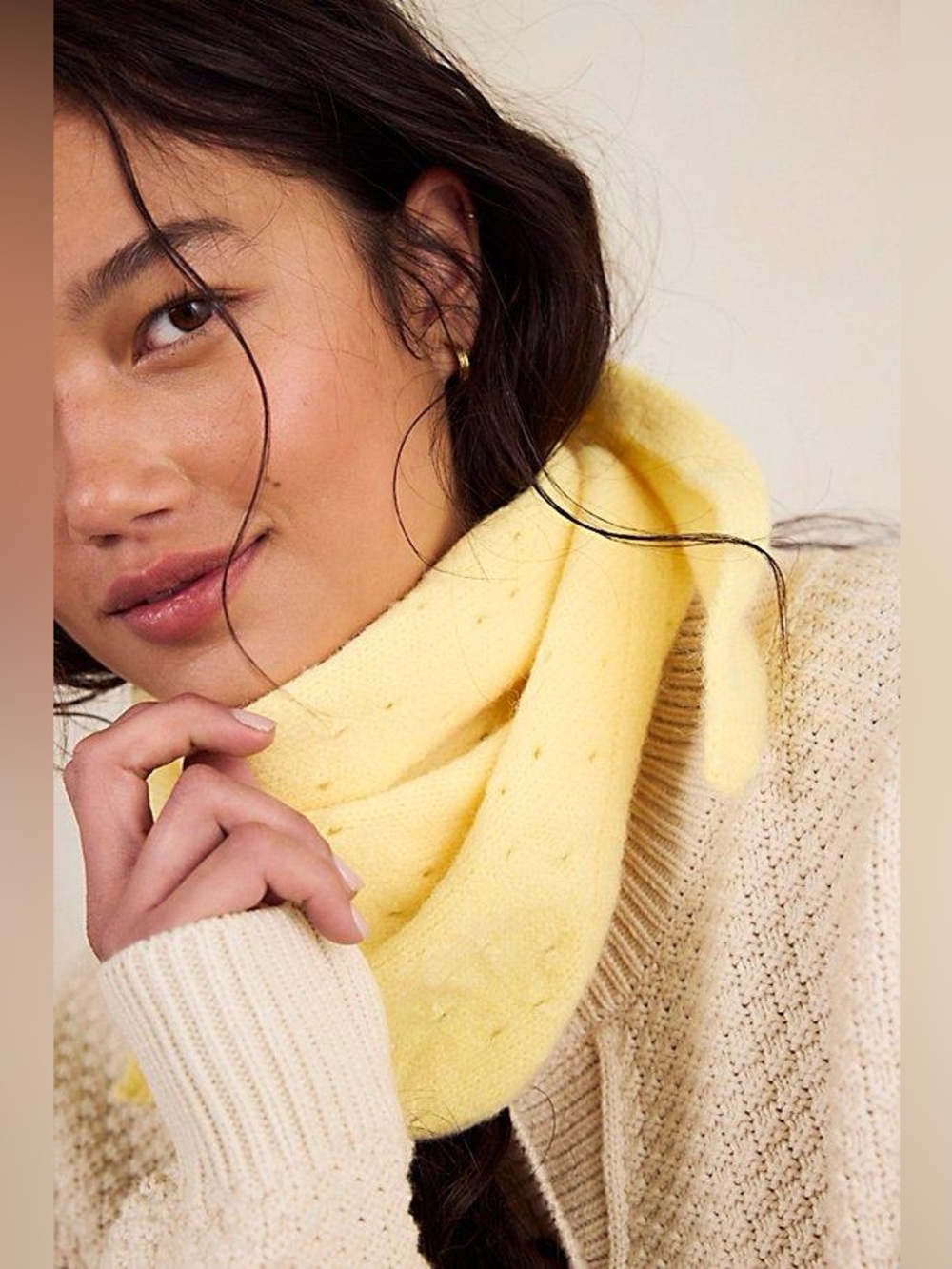 NWT Free People Essential Triangle Scarf Yellow Cottagecore Bohemian Fall